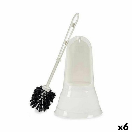 Brosse de salle de wc Blanc Noir PVC polypropylène 16 x 36,2 x 16 cm (6 Unités)