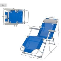 Chaise longue inclinable Colorbaby Bleu (Reconditionné A)