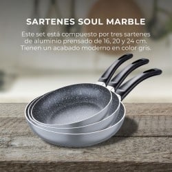 Batterie de Cuisine San Ignacio MARBLE SG Gris Acier inoxydable 5 Pièces (Reconditionné B)