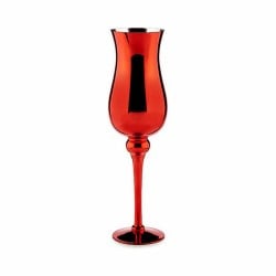 Candleholder Crystal Red 13,5 x 4,5 x 13,5 cm (6 Units)