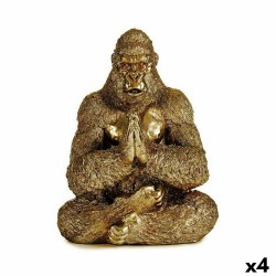 Deko-Figur Yoga Gorilla Gold 16 x 27,5 x 22 cm (4 Stück)