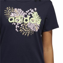 Damen Kurzarm-T-Shirt Adidas Farm Print Graphic Dunkelblau