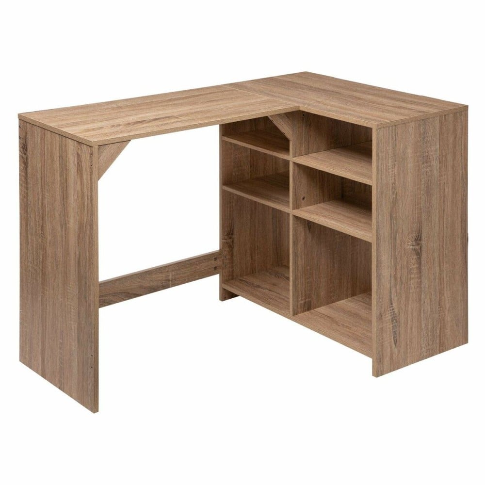 Schreibtisch 5five Simply Smart natürlich Holz 110 x 75 x 69 cm 6 Regale L-Form