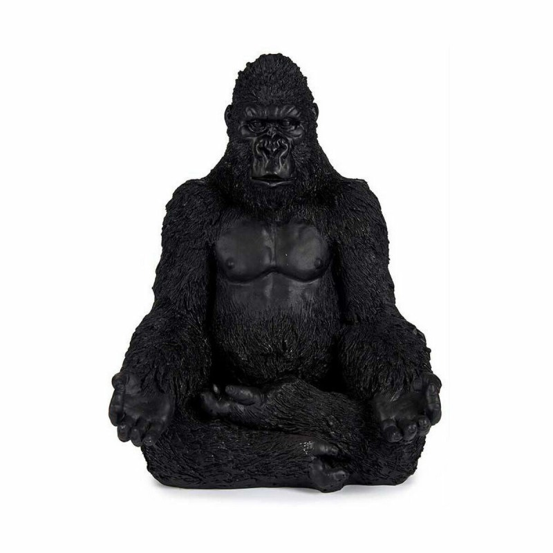 Deko-Figur Gorilla Yoga Schwarz 19 x 26,5 x 22 cm (4 Stück)