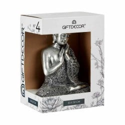 Decorative Figure Buddha Sitting Silver 22 x 33 x 18 cm (4 Units)