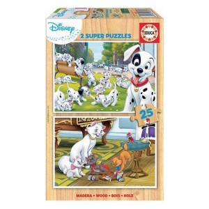 Set mit 2 Puzzeln Disney Dalmatians + Aristochats 25 Stücke