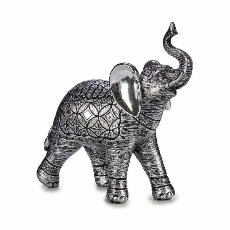 Deko-Figur Elefant Silberfarben 27,5 x 27 x 11 cm (4 Stück)