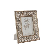 Photo frame Home ESPRIT White Natural Crystal Mango wood Indian Man 26,5 x 2 x 31,5 cm