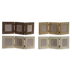 Photo frame Home ESPRIT Brown Beige Natural Ivory Crystal polystyrene 47 X 2 X 16 cm (4 Units)