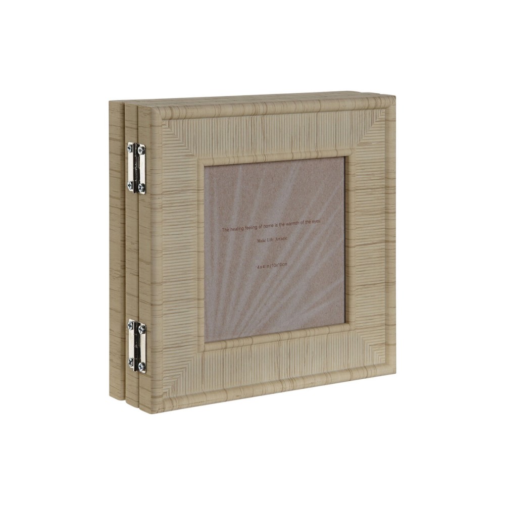 Cadre photo Home ESPRIT Marron Beige Naturel Ivoire Verre polystyrène 47 X 2 X 16 cm (4 Unités)