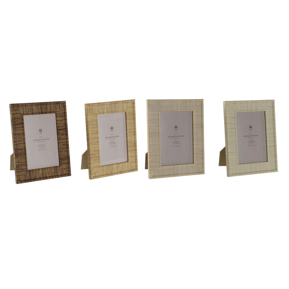 Fotorahmen Home ESPRIT Braun Beige natürlich Elfenbein Kristall polystyrol Skandinavisch 15,5 X 2 X 20,5 cm (4 Stück)