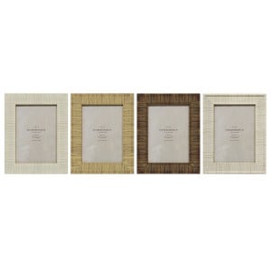 Photo frame Home ESPRIT Beige Natural Crystal polystyrene Scandi 18,5 x 2 x 23,5 cm (4 Units)