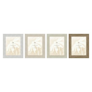 Fotorahmen Home ESPRIT Weiß Beige Kristall polystyrol Marmor Skandinavisch 26 x 2 x 31 cm (4 Stück)