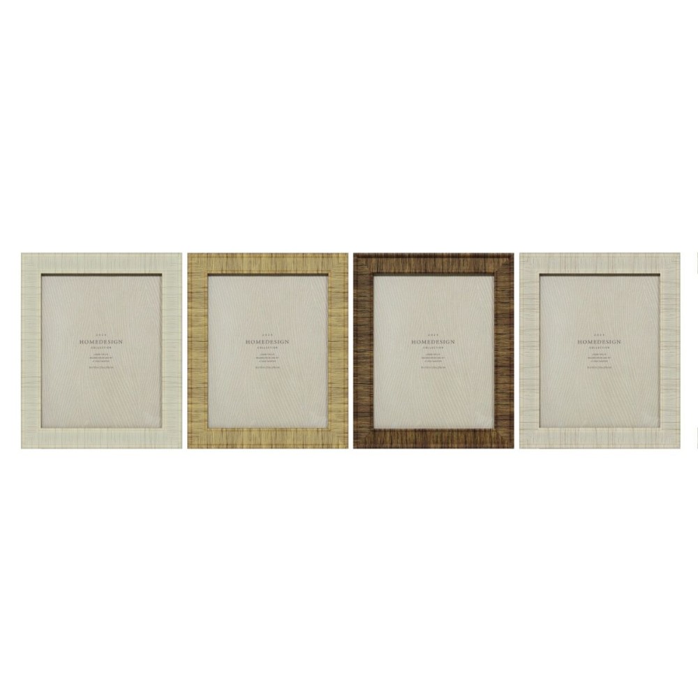 Cadre photo Home ESPRIT Beige Naturel Verre polystyrène Scandinave 25,5 X 2 X 30,5 cm (4 Unités)