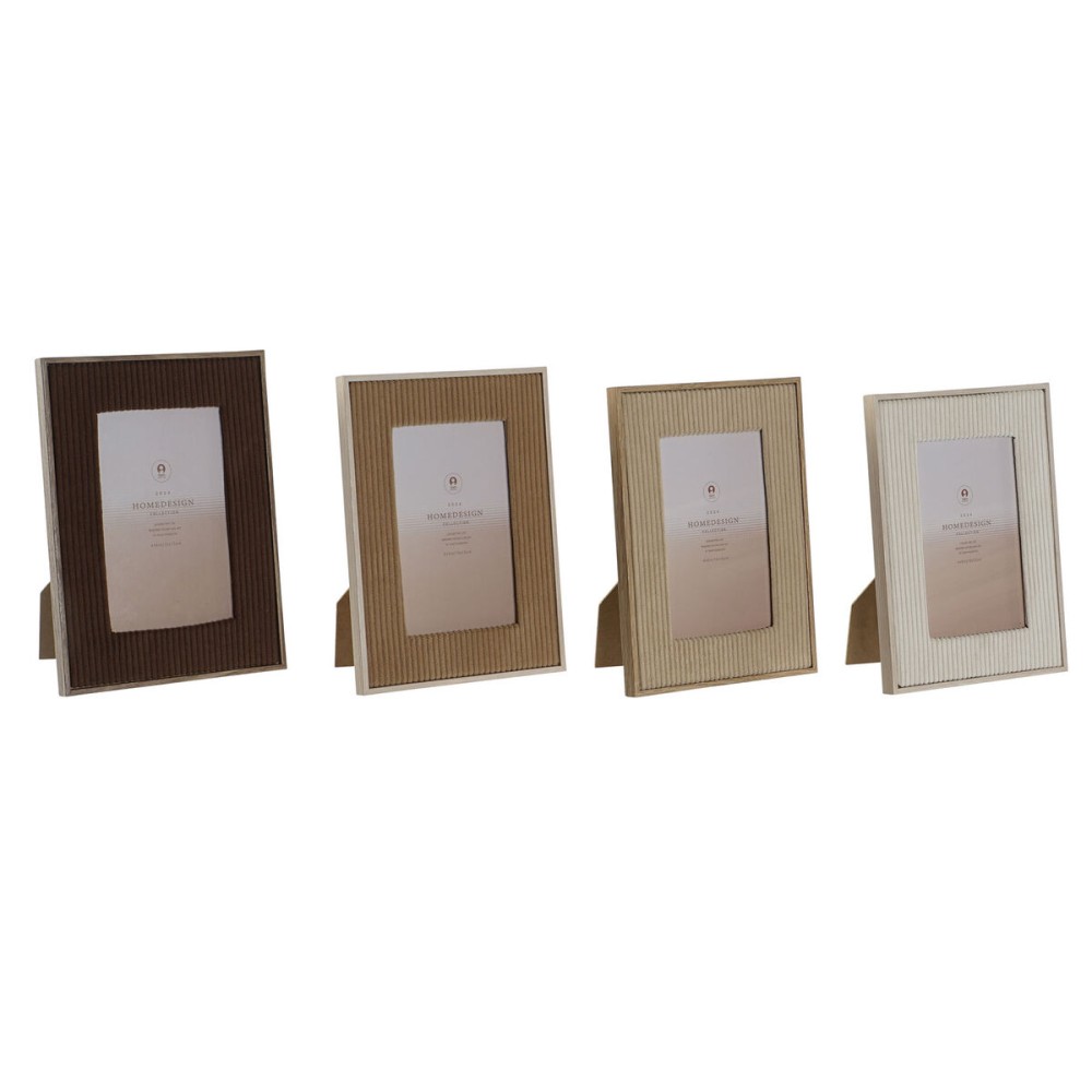 Photo frame Home ESPRIT Brown Beige Velvet Crystal Modern 26 X 2,8 X 31 cm (4 Units)