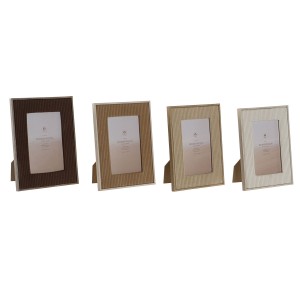 Cadre photo Home ESPRIT Marron Beige Velours Verre Moderne 26 X 2,8 X 31 cm (4 Unités)