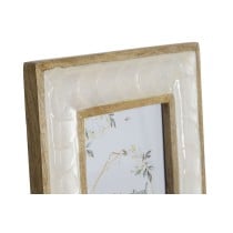 Cadre photo Home ESPRIT Blanc Naturel Nacre noire Bois de manguier Moderne 21,5 x 2 x 27 cm