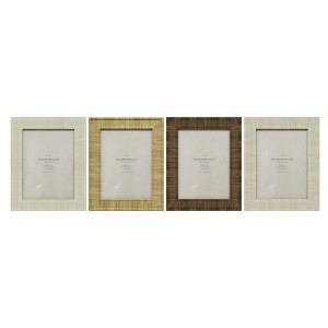 Photo frame Home ESPRIT Beige Natural Crystal polystyrene Scandinavian 20,5 x 2 x 25,5 cm (4 Units)