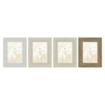 Cadre photo Home ESPRIT Blanc Beige Verre polystyrène Scandi 19 x 2 x 24 cm (4 Unités)