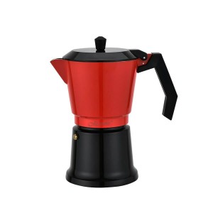 Cafetière Italienne Feel Maestro MR-1657-6 Noir Rouge Aluminium 300 ml 6 Tasses