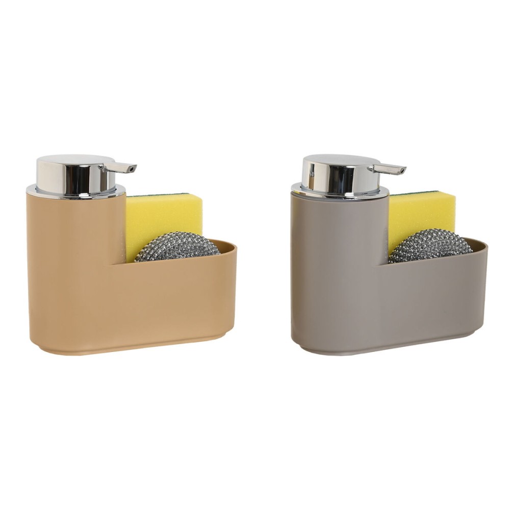 Distributeur de Savon Home ESPRIT Beige Gris polystyrène ABS 17 x 7,5 x 15 cm (2 Unités)