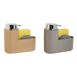 Distributeur de Savon Home ESPRIT Beige Gris polystyrène ABS 17 x 7,5 x 15 cm (2 Unités)