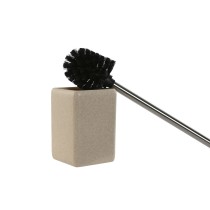 Brosse de salle de wc Home ESPRIT Crème Argenté Résine Polyéthylène 9,5 X 9,5 X 36,5 CM