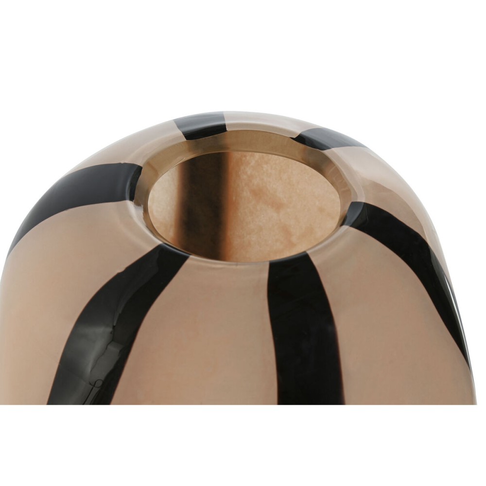 Vase Home ESPRIT Schwarz Creme Kristall Moderne 21 x 21 x 16,3 cm