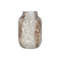 Vase Home ESPRIT Blanc Marron Verre Moderne 13 x 13 x 19,5 cm