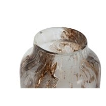 Vase Home ESPRIT Blanc Marron Verre Moderne 13 x 13 x 19,5 cm