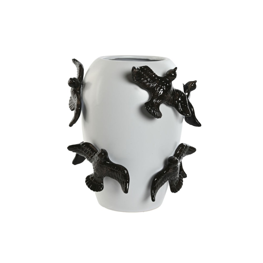 Vase Home ESPRIT Blanc Noir Grès Moderne 27 X 27 X 29,5 cm