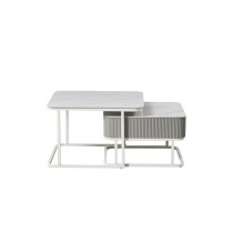 Table Basse Home ESPRIT Blanc 70 x 70 x 45 cm