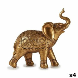 Decorative Figure Elephant Golden 27,5 x 27 x 11 cm (4 Units)