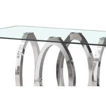 Dining Table Home ESPRIT Steel Tempered Glass 160 x 90 x 76 cm