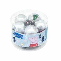 Weihnachtsbaumkugel Peppa Pig Cosy corner Silberfarben 10 Stück Kunststoff (Ø 6 cm)