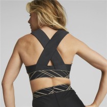 Sports Bra Puma Mid Impact Deco Glam Black