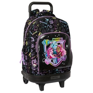 Schulrucksack mit Rädern Monster High Schwarz 33 x 45 x 22 cm