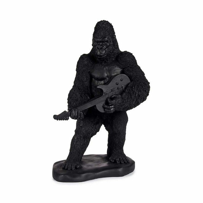 Deko-Figur Gorilla Gitarre Schwarz 17,5 x 38 x 27 cm (3 Stück)