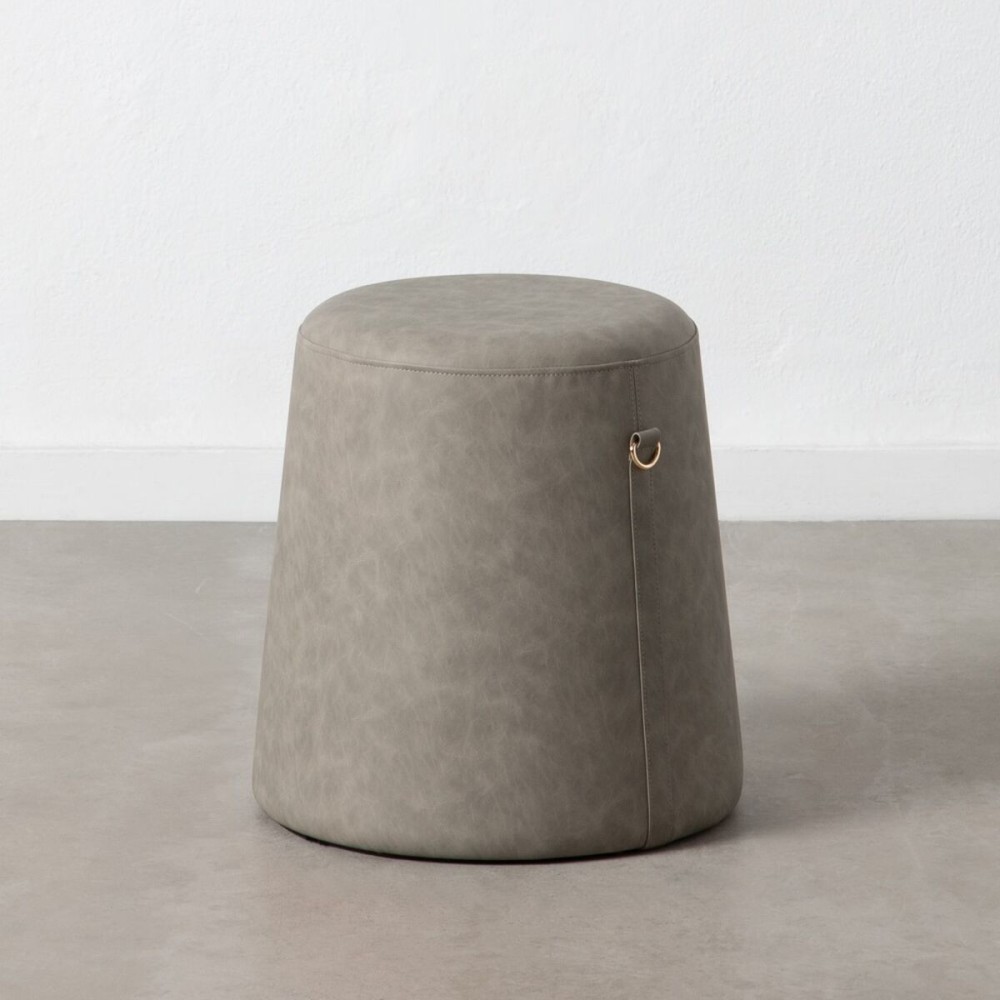 Pouffe Grey Synthetic Leather 41 x 41 x 42 cm DMF