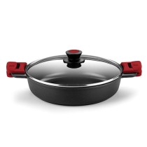 Casserole avec Couvercle en Verre BRA A410524 Noir 300 g