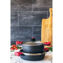 Casserole avec Couvercle en Verre BRA A410524 Noir 300 g