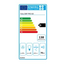 Hotte standard Teka 40460509 60 cm 613 m3/h 68 dB 236W Acier