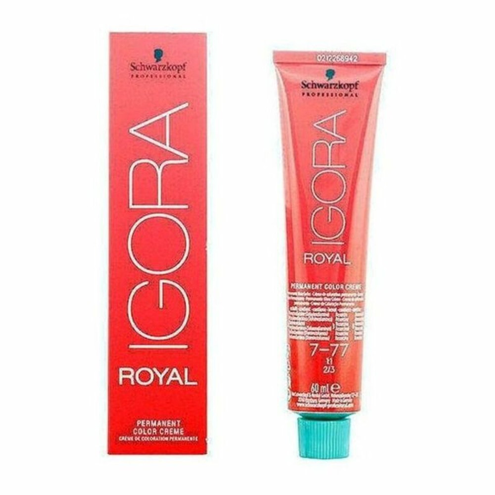 Teinture permanente Igora Royal Schwarzkopf 609787 7-77 Nº 7-77 Nº 9.0-rubio muy claro Nº 8.0-rubio claro 60 ml