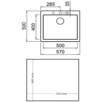 Einfachspülbecken Teka Forsquare 50.40 TG Weiß