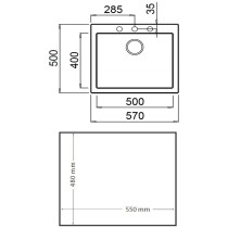 Évier simple Teka Forsquare 50.40 TG Blanc