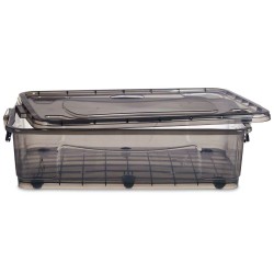 Boîte de rangement avec roues Anthracite Plastique 40 L 46,5 x 20 x 72,5 cm (6 Unités)