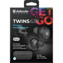 Bluetooth in Ear Headset Defender Twins 638 Schwarz