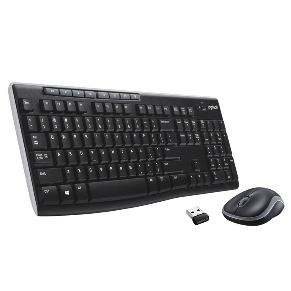 Clavier et souris sans fil Logitech MK270 Noir Argenté Qwerty US