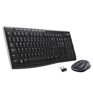 Tastatur mit Drahtloser Maus Logitech MK270 Schwarz Silberfarben Qwerty US