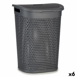 Panier à linge Anthracite Plastique 60 L 43,5 x 57,5 x 34 cm (6 Unités)